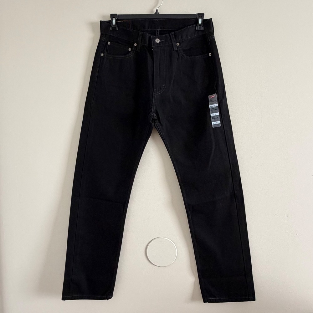 Levis 505 Regular Fit Jeans Mens 33x32 (34x31.5) Black Straight Leg Denim NWT